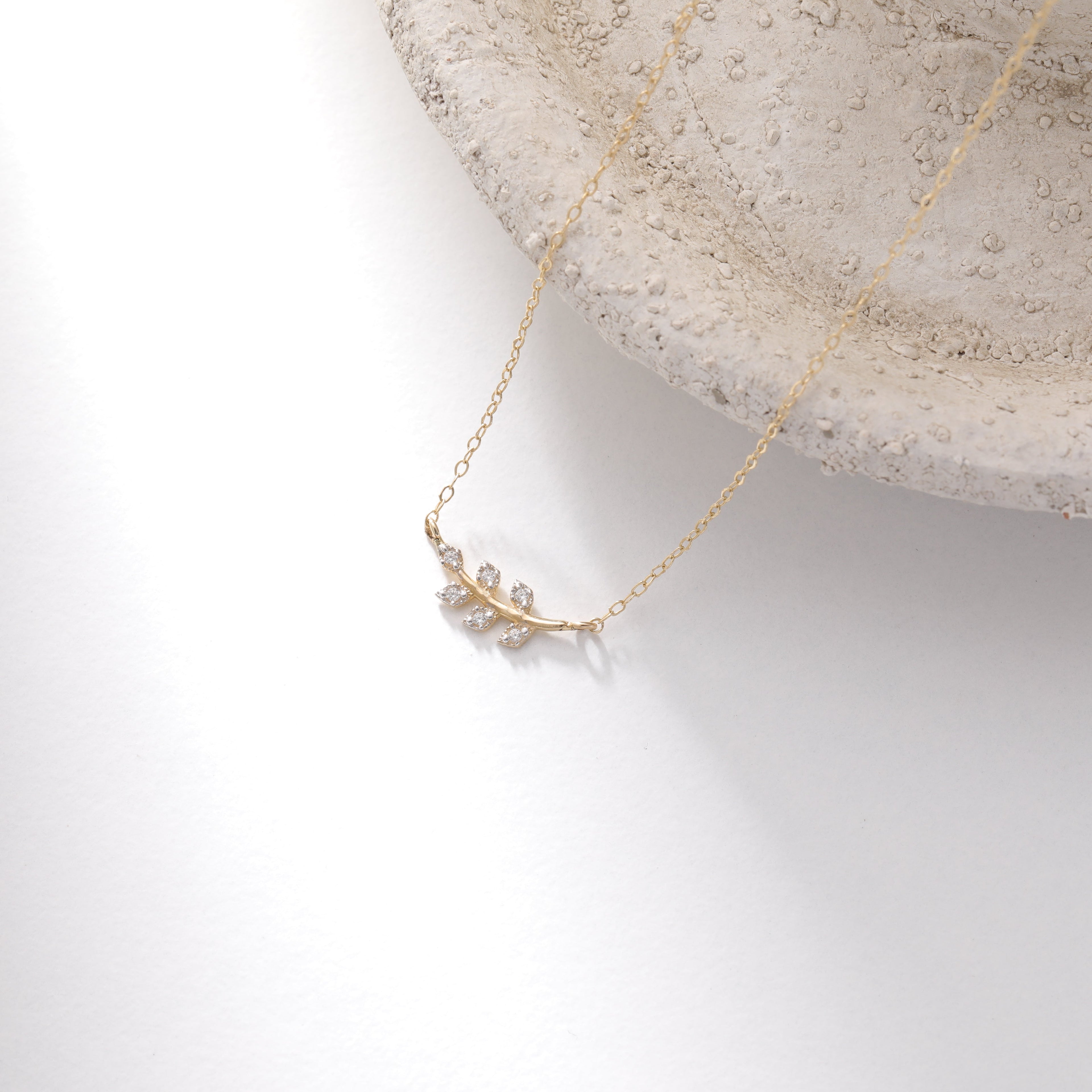 ZIRKONIA UND OLIVENZWEIG| 14K GOLD