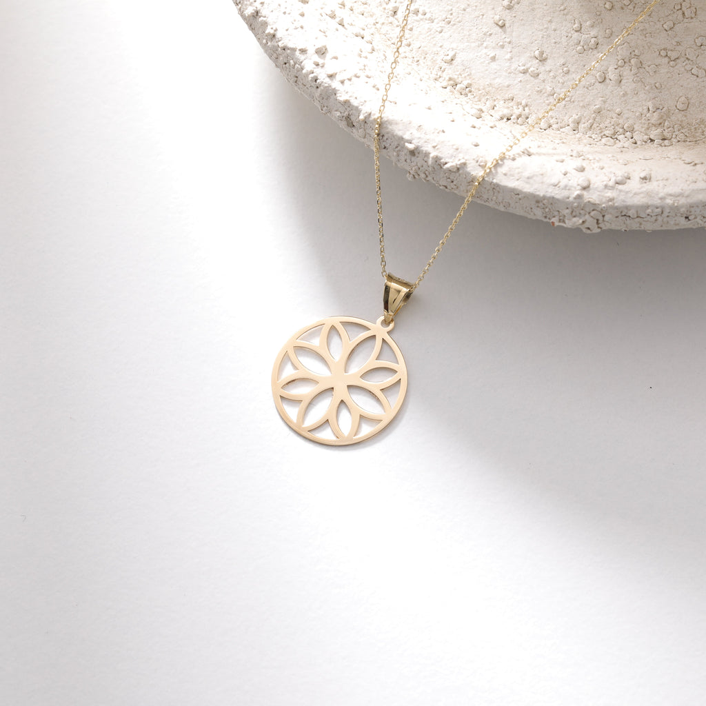MOTIVGEMUSTERT ANHÄNGER | 14K GOLD