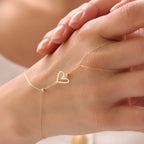 DORICA-KETTE HERZ HANDKETTE | 14K GOLD
