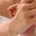ELEGANTE ÄHRE HANDKETTE | 14K GOLD