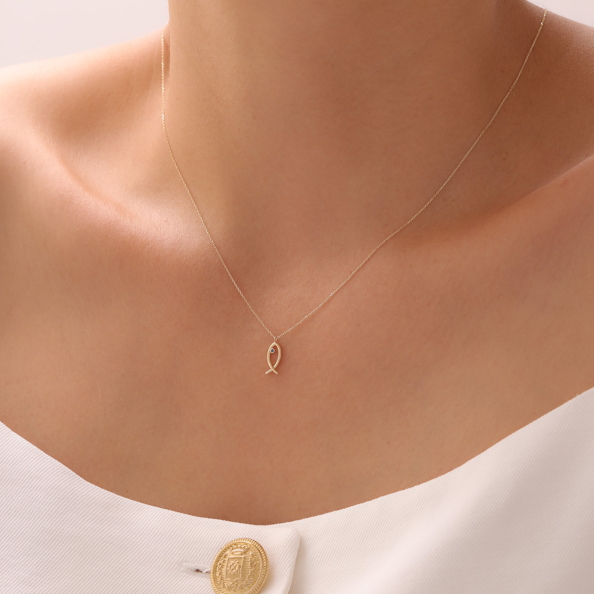 MINIMALISTISCHE FISCH  HALSKETTE | 14K GOLD