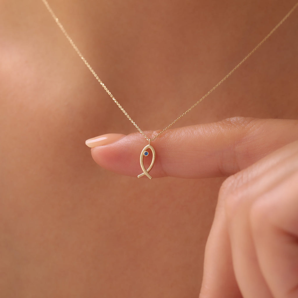MINIMALISTISCHE FISCH  HALSKETTE | 14K GOLD