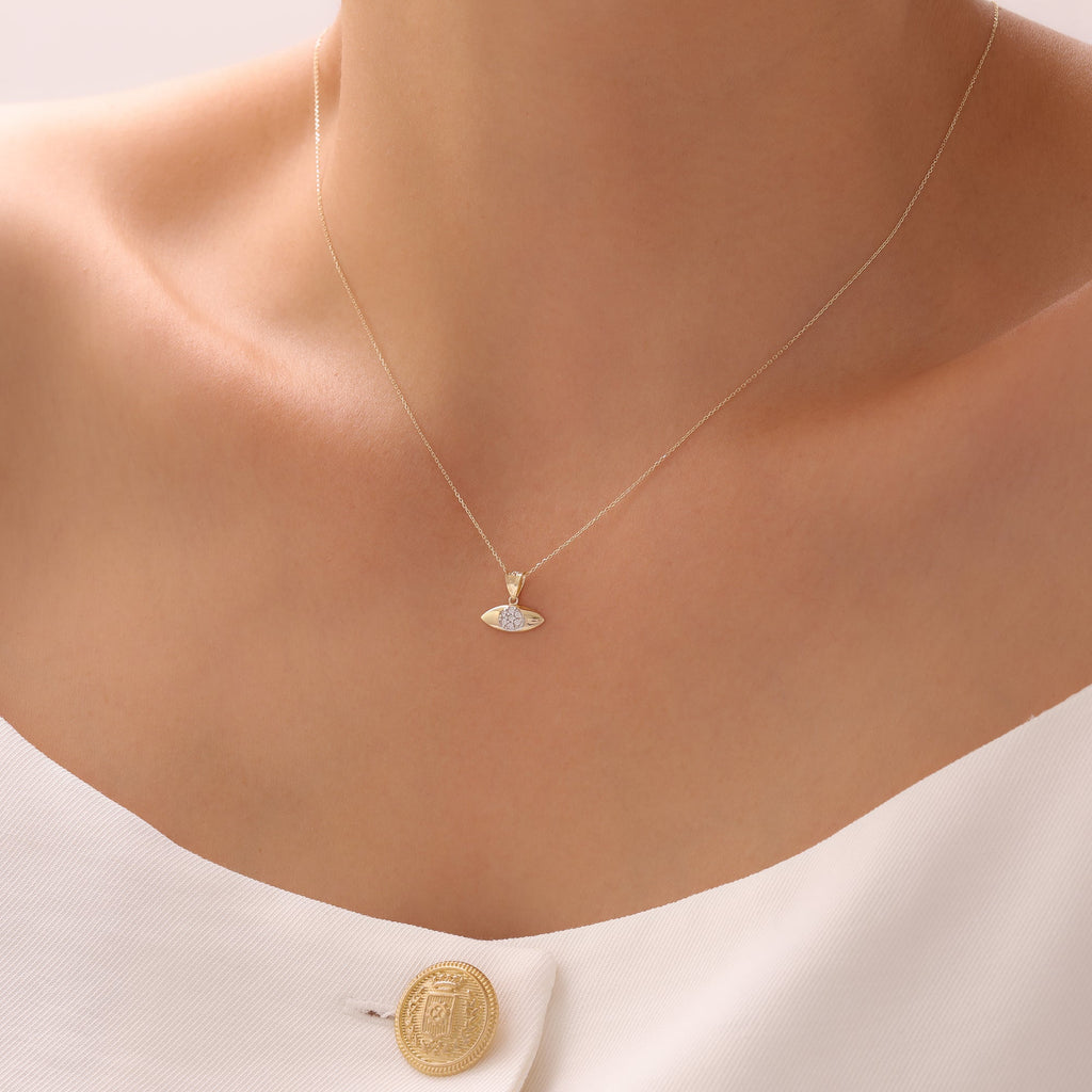 ZIRKONSTEIN AUGE ANHÄNGER | 14K GOLD