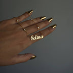 DOUBLE ZIRKONIA NAMENS HALSKETTE aus 925 Silber - Eleganter Halskette - AURIME