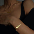 DOUBLE ZIRKONIA NAMENSARMBAND aus 925 Silber - Eleganter Armband - AURIME