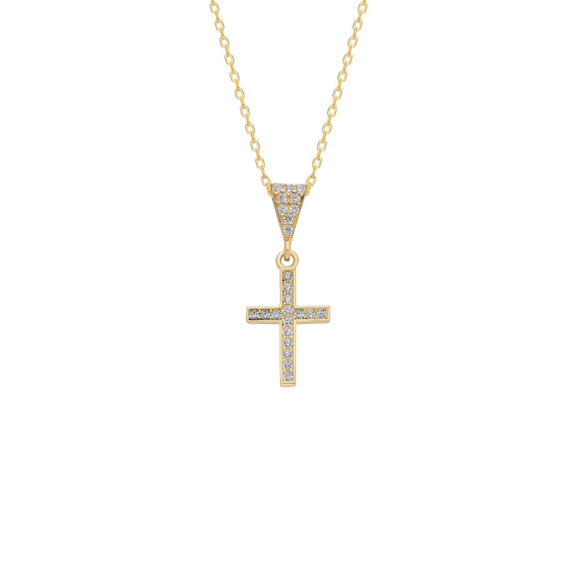 KREUZ ZIRKONIA HALSKETTE aus 925 Silber - Eleganter Halskette - AURIME