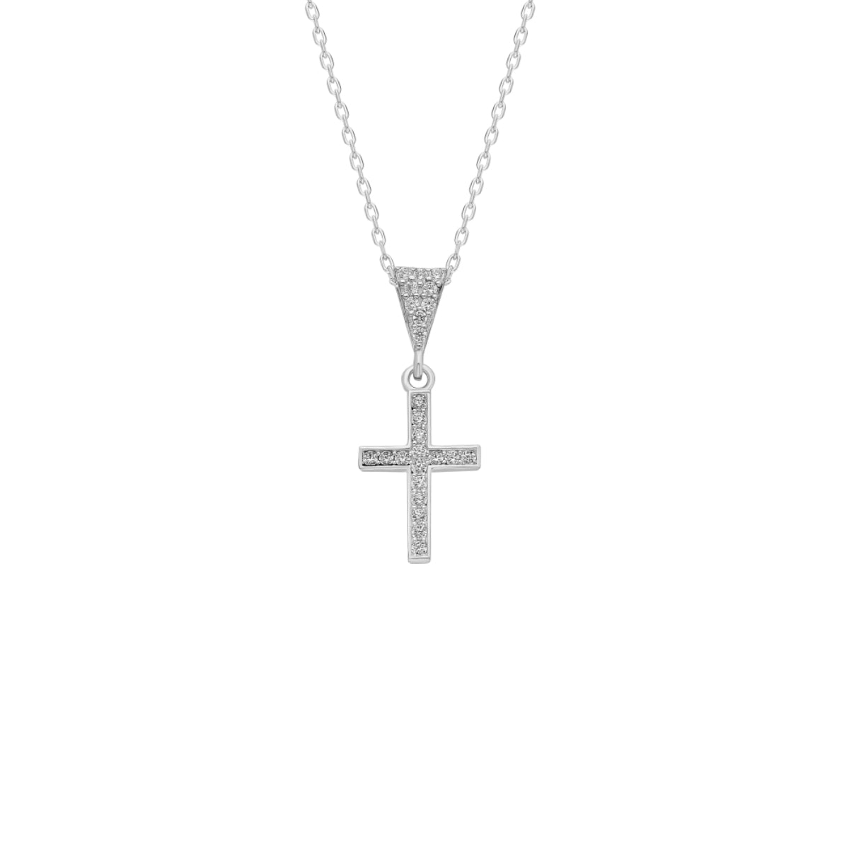 KREUZ ZIRKONIA HALSKETTE aus 925 Silber - Eleganter Halskette - AURIME