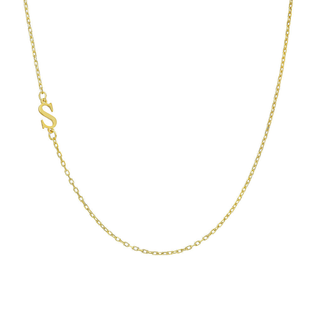 MINIMAL BUCHSTABEN HALSKETTE II aus 925 Silber - Eleganter Halskette - AURIME