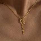 SIGNATUR NAMENSKETTE MIT ZIRKONIA BUCHSTABE aus 925 Silber - Eleganter Halskette - AURIME