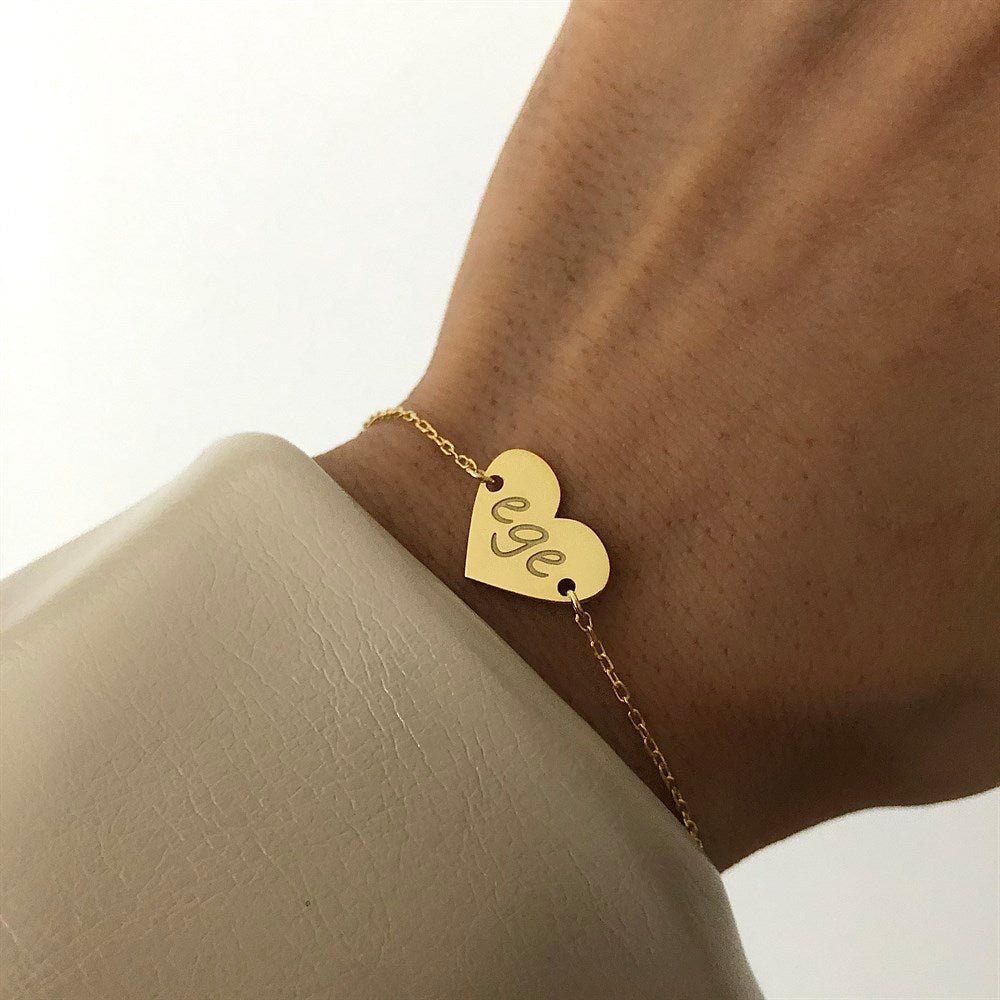 HERZ NAMENSARMKETTE aus 925 Silber - Eleganter Halskette - AURIME