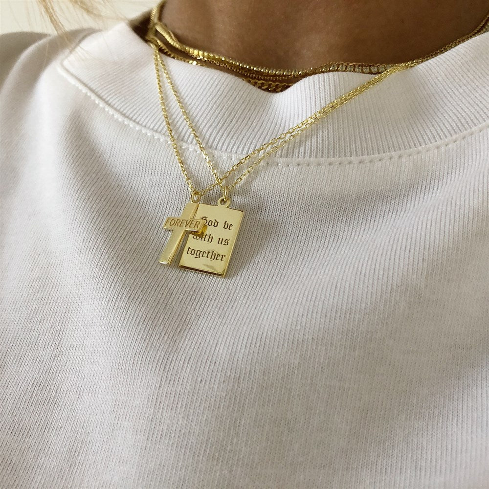 KREUZKETTE MIT NAME aus 925 Silber - Eleganter Halskette - AURIME