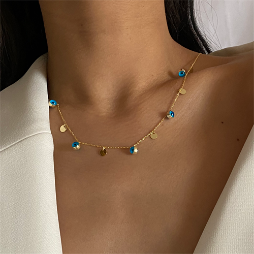 Nazar Plättchen Kette - 925 SILBER aus 925 Silber - Eleganter Halskette - AURIME