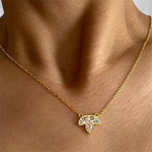 LOTUS KETTE aus 925 Silber - Eleganter Halskette - AURIME