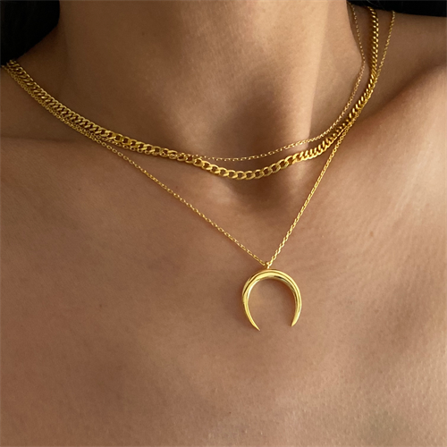 MONDSICHEL HALSKETTE aus 925 Silber - Eleganter Halskette - AURIME