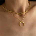 MONDSICHEL HALSKETTE aus 925 Silber - Eleganter Halskette - AURIME