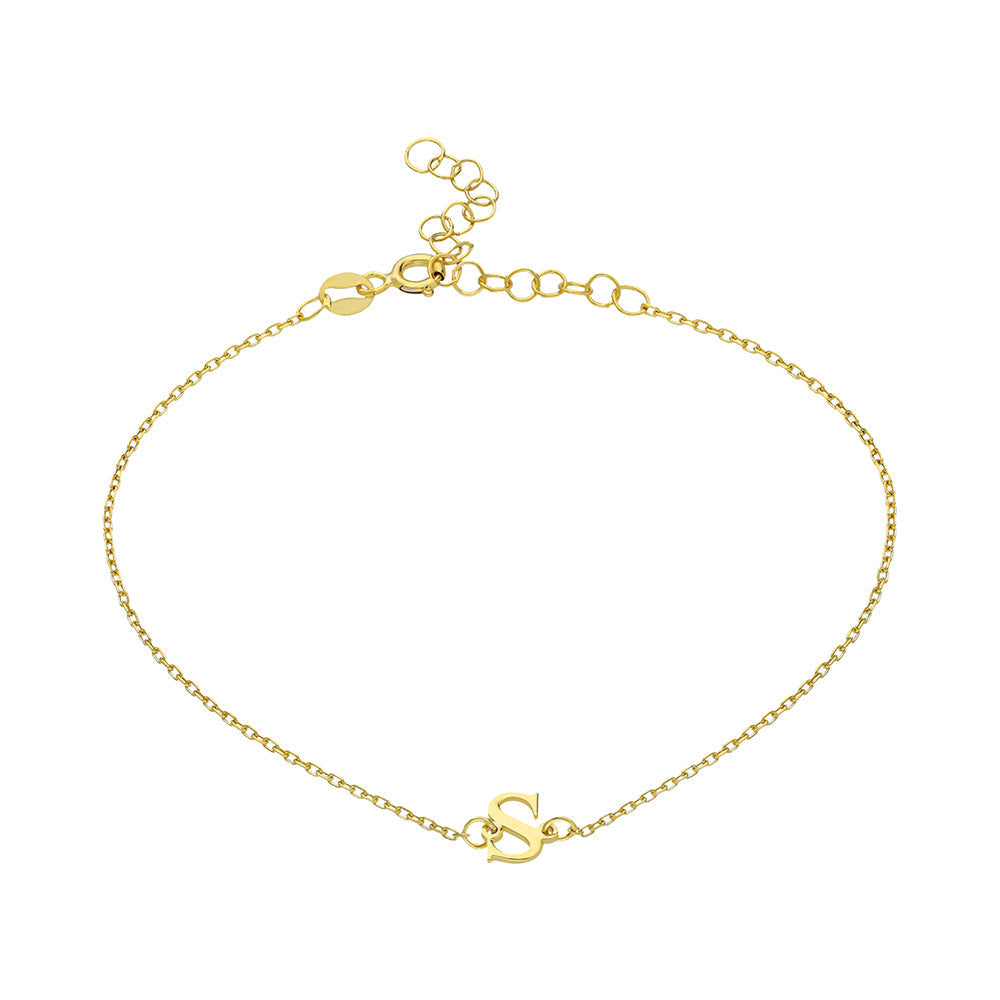 MINIMAL BUCHSTABEN ARMKETTE aus 925 Silber - Eleganter Halskette - AURIME