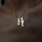DUO HEART NAME NECKLACE aus 925 Silber - Hochwertiger Schmuck - AURIME