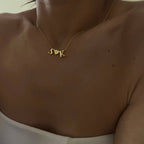 HEART & DUO LETTER NECKLACE aus 925 Silber - Hochwertiger Schmuck - AURIME