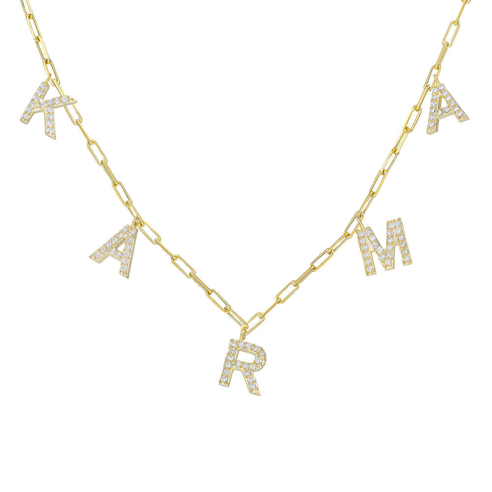 ANKER ZIRKONIA NAMENSKETTE aus 925 Silber - Eleganter Halskette - AURIME