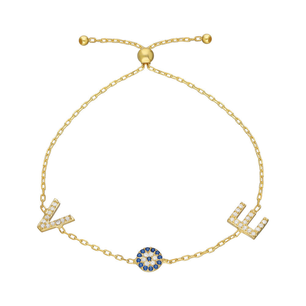 DUO INITIALEN NAZAR BRACELET | 925 SILBER