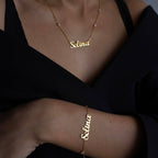 DOUBLE ZIRKONIA NAMENSARMBAND aus 925 Silber - Eleganter Armband - AURIME