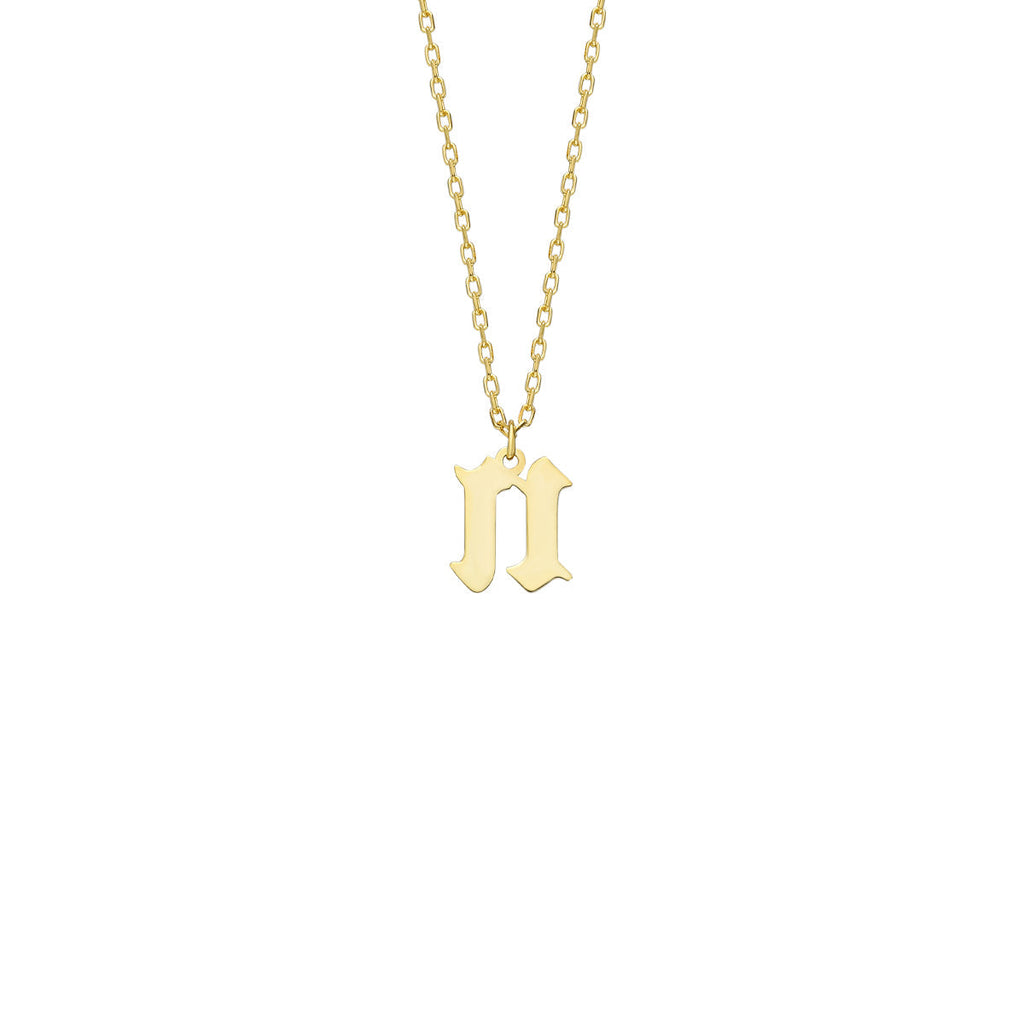 BUCHSTABEN KETTE OLD ENGLISH aus 925 Silber - Eleganter Halskette - AURIME