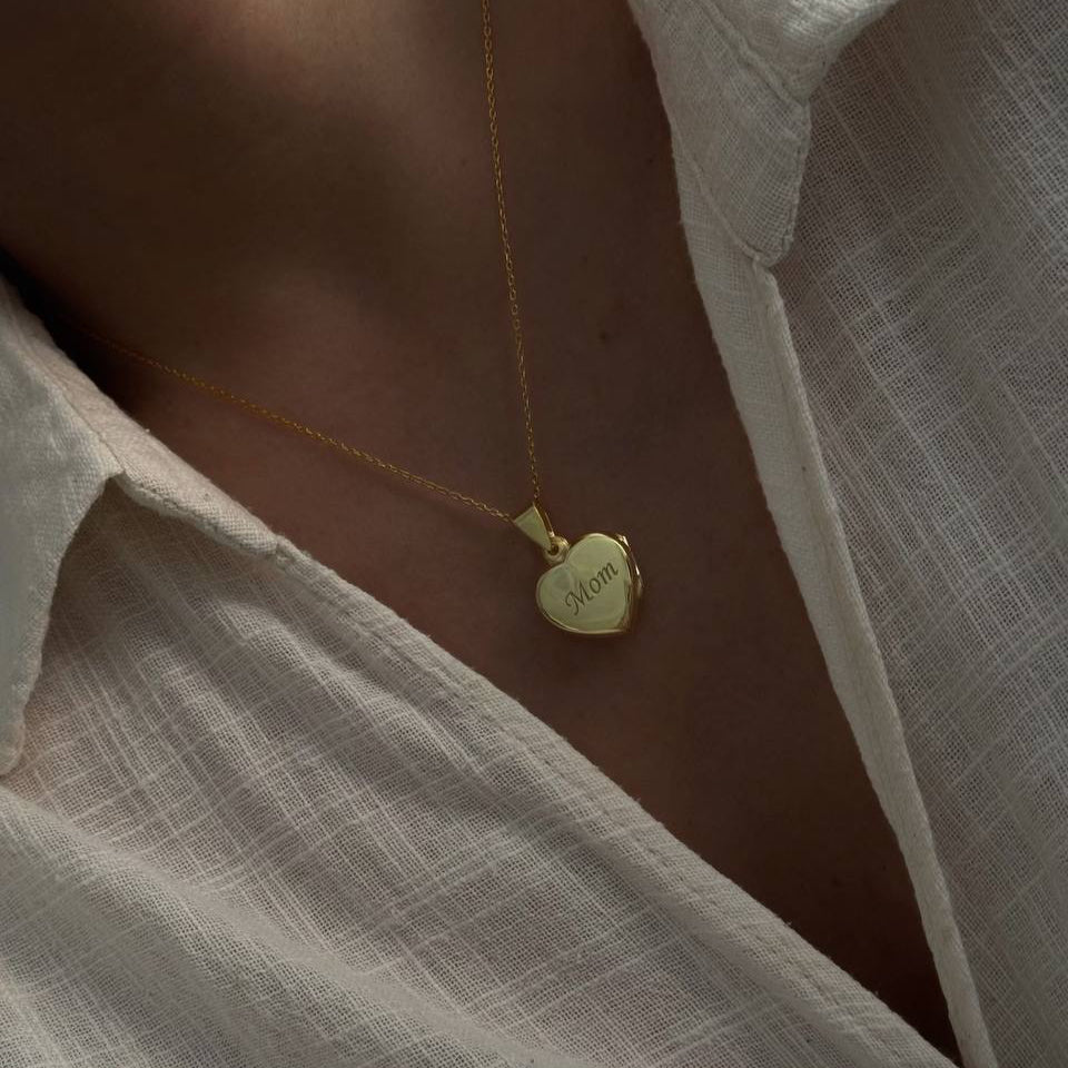 GRAVUR HERZ HALSKETTE | 925 SILBER