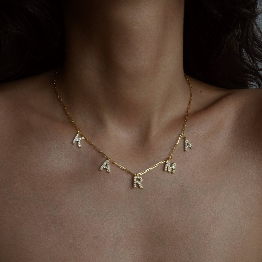 ANKER ZIRKONIA NAMENSKETTE aus 925 Silber - Eleganter Halskette - AURIME