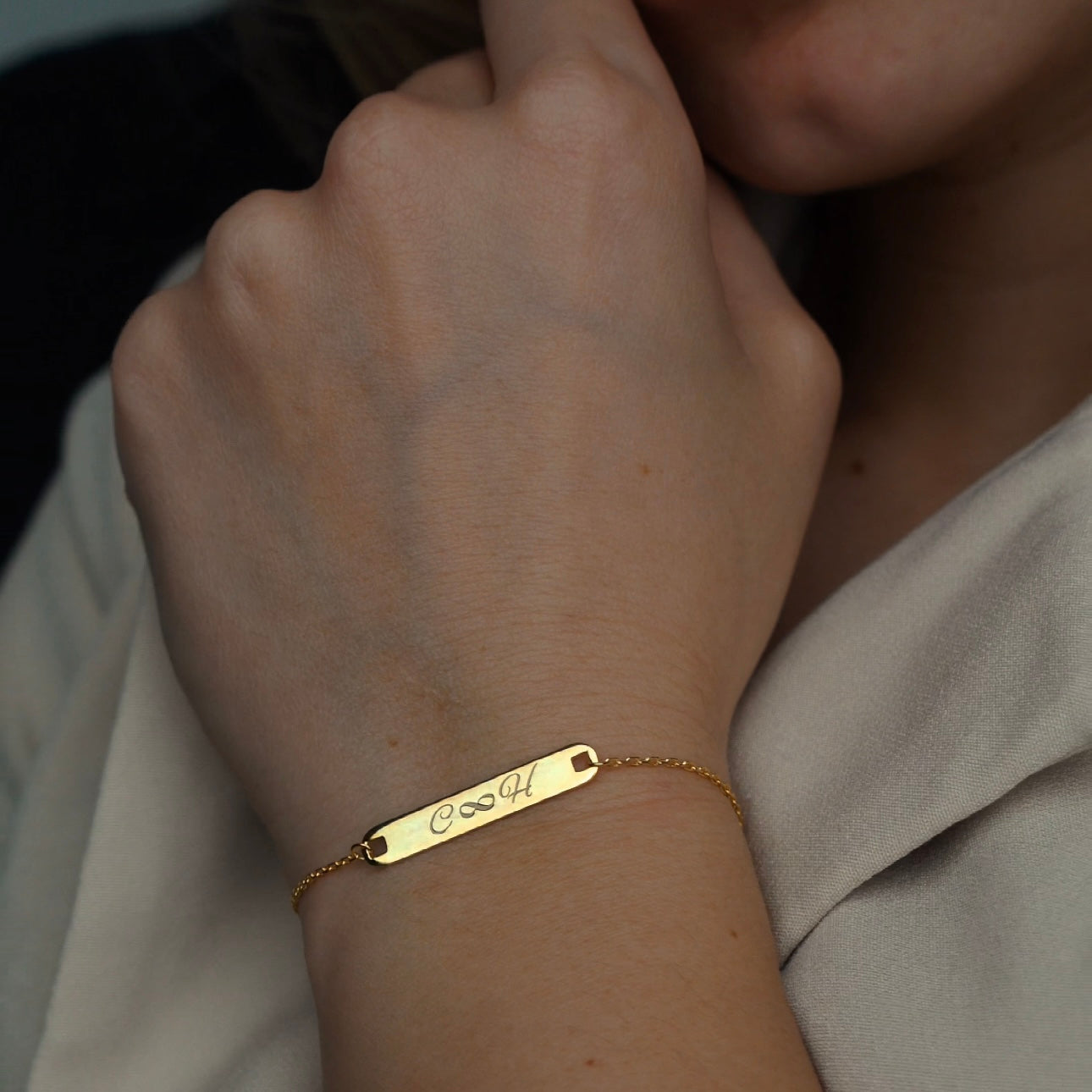 COUPLE GRAVUR BASIC BRACELET aus 925 Silber - Hochwertiger Schmuck - AURIME