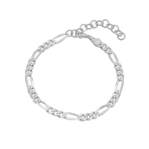Armreif aus 925 Silber mit Big Figaro Kettengliedern von AURIME, elegantes Schmuckstück für den Alltag.