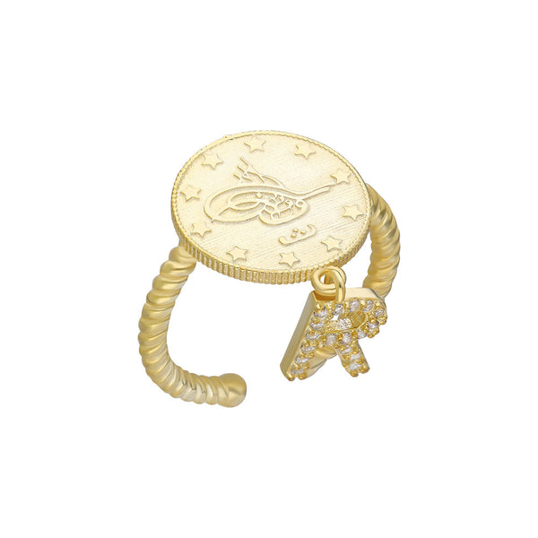 RESAT RING MIT ZIRKONIA BUCHSTABEN aus 925 Silber - Eleganter Ring - AURIME