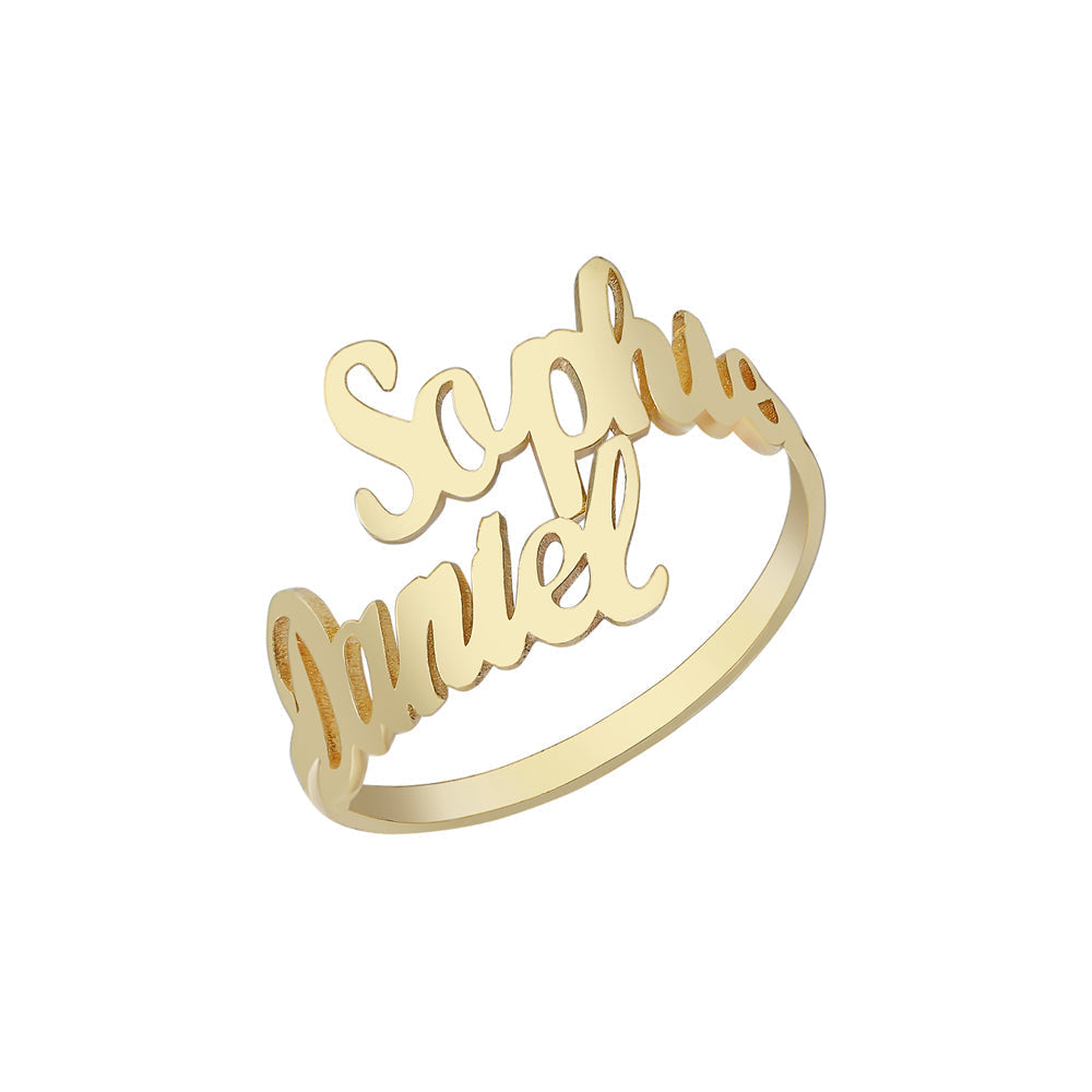 DUO NAME RING aus 925 Silber - Eleganter Ring - AURIME