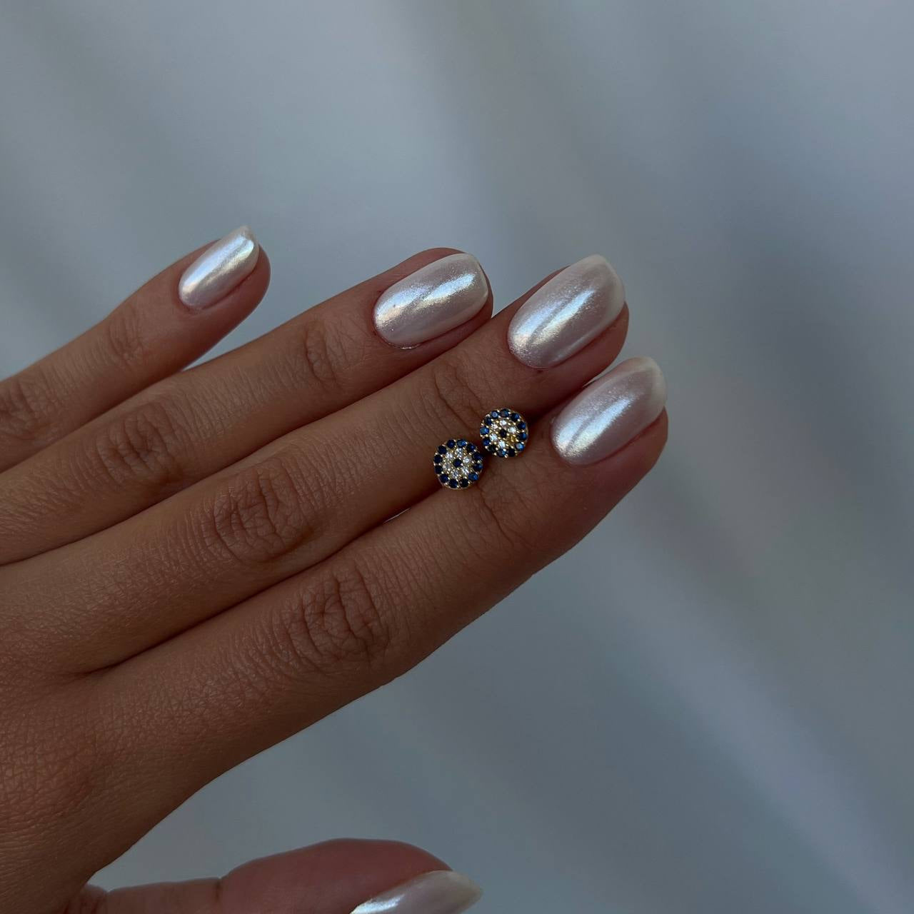 ROUND NAZAR EYE STUD OHRRING aus 925 Silber - Eleganter Ohrringe - AURIME