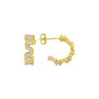 Baguette Shift Ohrring - 925 SILBER aus 925 Silber - Eleganter Ohrringe - AURIME