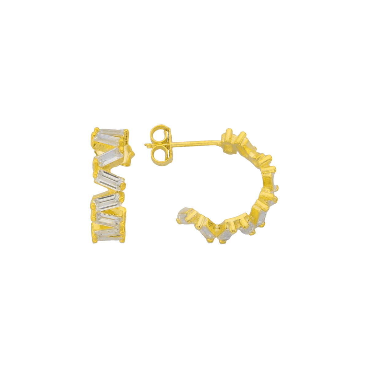 Baguette Shift Ohrring - 925 SILBER aus 925 Silber - Eleganter Ohrringe - AURIME