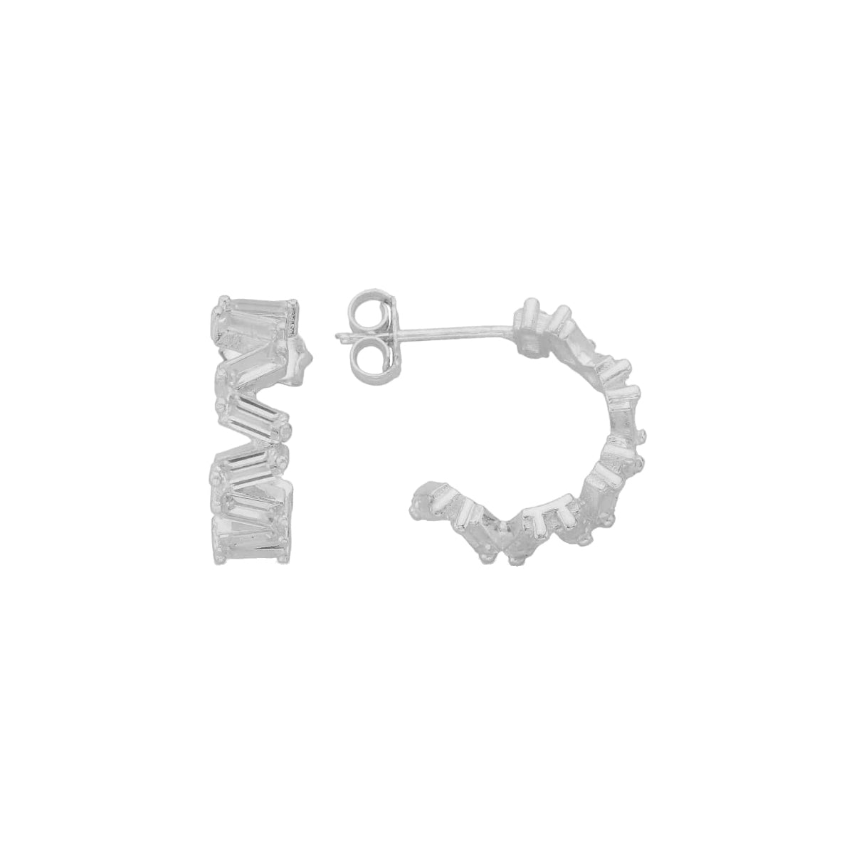 Baguette Shift Ohrring - 925 SILBER aus 925 Silber - Eleganter Ohrringe - AURIME