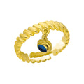 Silberner Burma Nazar Ring aus 925 Silber von Aurime, mit traditionellem Schutzsymbol, detailreiche Gestaltung.