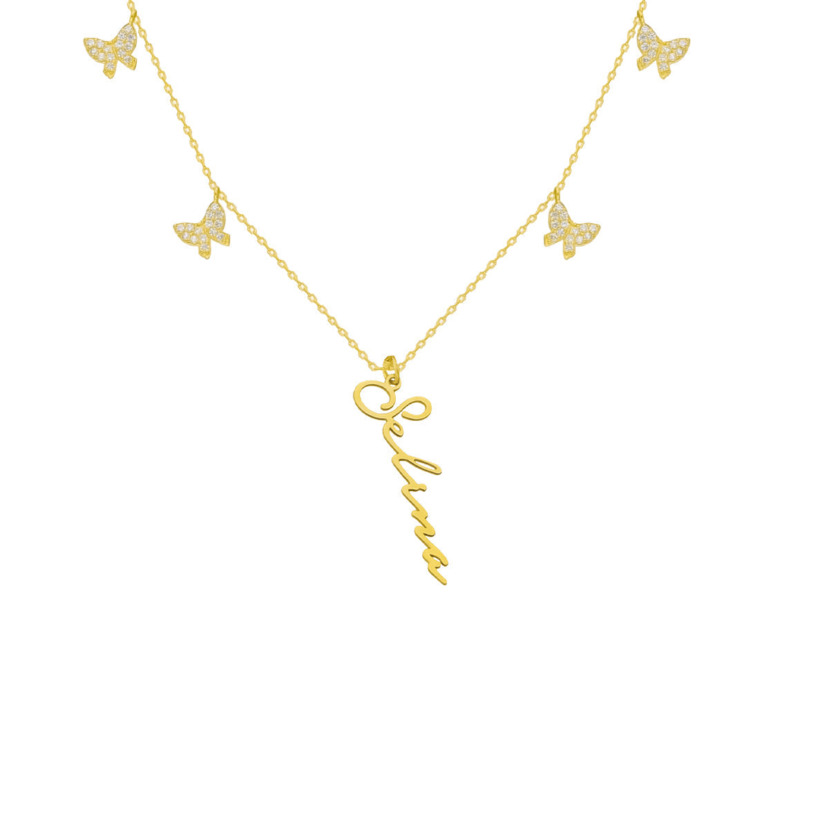 BUTTERFLY X SIGNATUR KETTE aus 925 Silber - Eleganter Halskette - AURIME