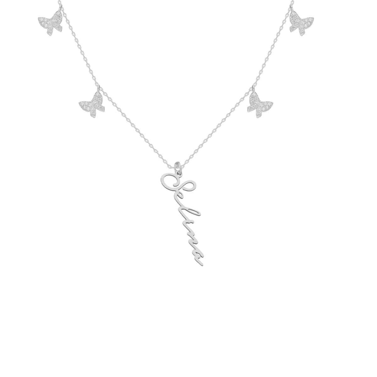 BUTTERFLY X SIGNATUR KETTE aus 925 Silber - Eleganter Halskette - AURIME