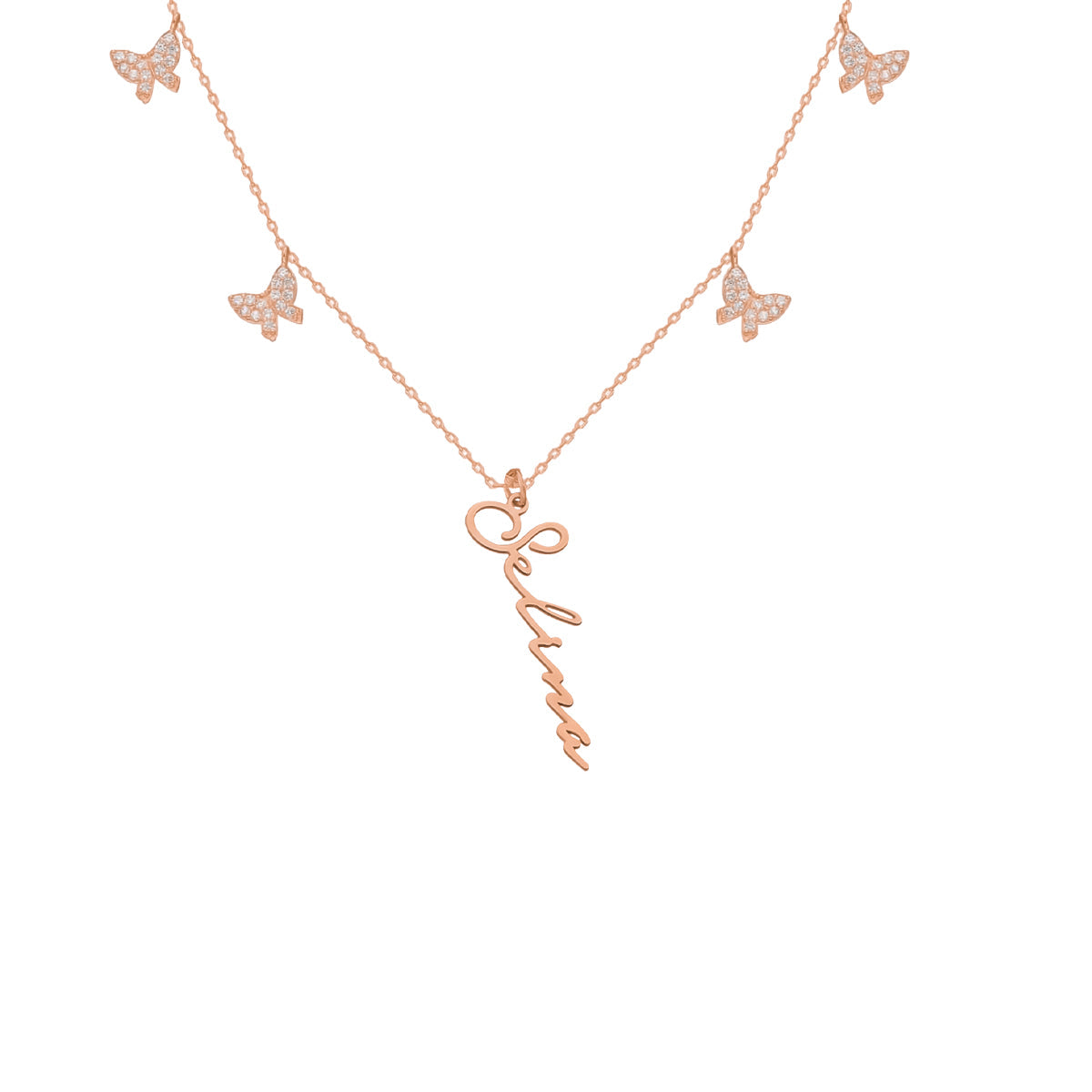 BUTTERFLY X SIGNATUR KETTE aus 925 Silber - Eleganter Halskette - AURIME