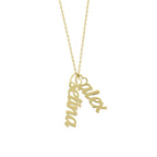 DUO HEART NAME NECKLACE aus 925 Silber - Hochwertiger Schmuck - AURIME