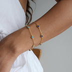 MINIMAL TURKIS KLEE ARMKETTE aus 925 Silber - Eleganter Halskette - AURIME
