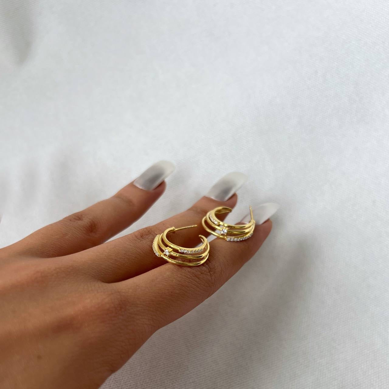 TROIS RAYONS OHRRING aus 925 Silber - Eleganter Ohrringe - AURIME