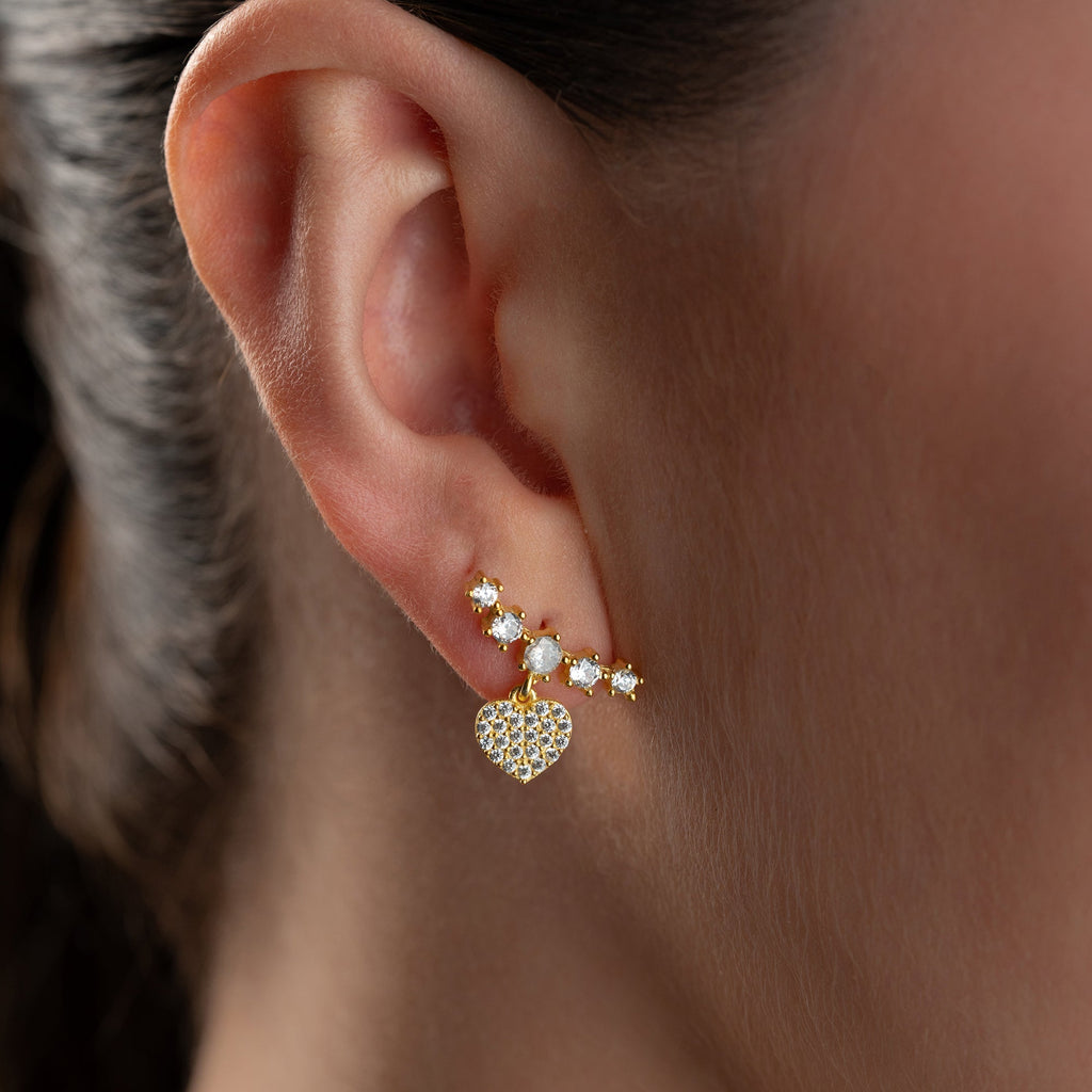 ESTEE MIT HERZ OHRRING | 925 SILBER