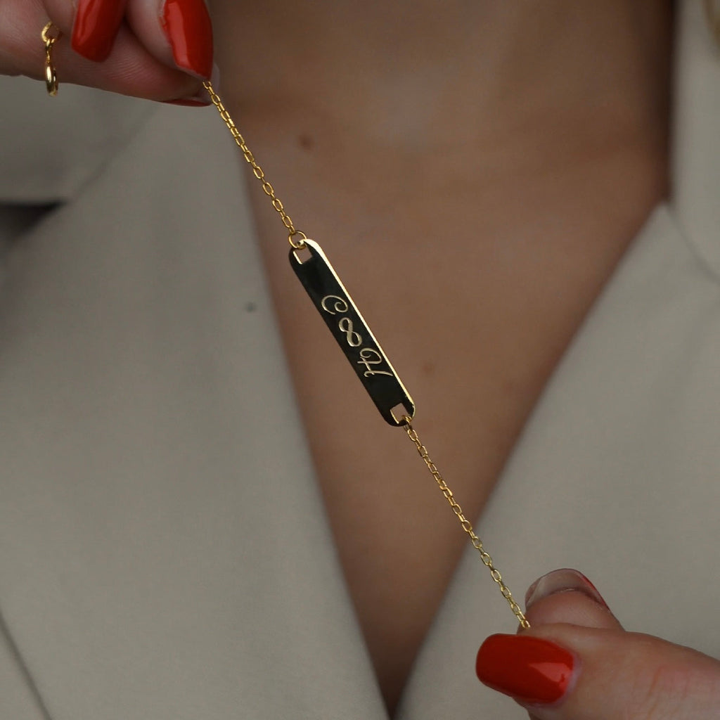 COUPLE GRAVUR BASIC BRACELET aus 925 Silber - Hochwertiger Schmuck - AURIME