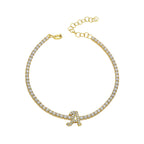 Iced out Letter Bracelet (8702757634391)