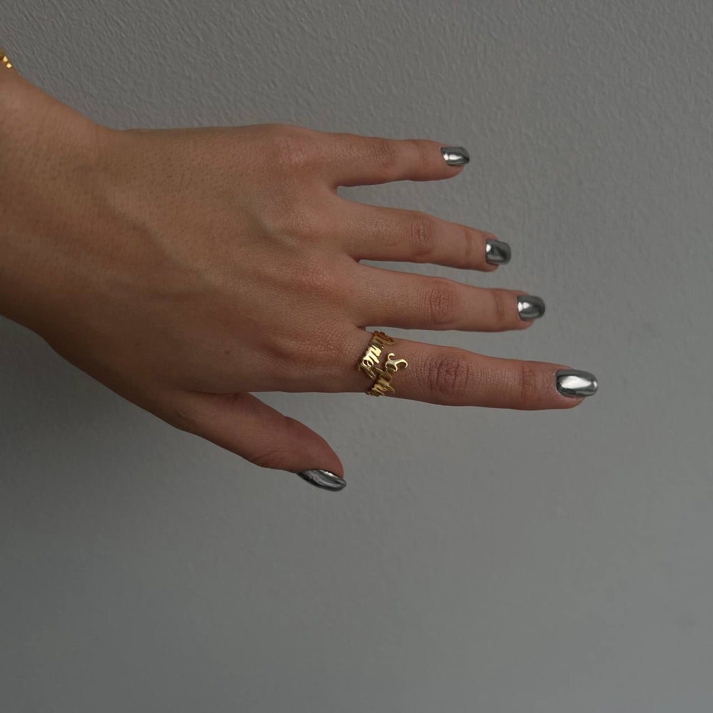 DUO NAME RING aus 925 Silber - Eleganter Ring - AURIME