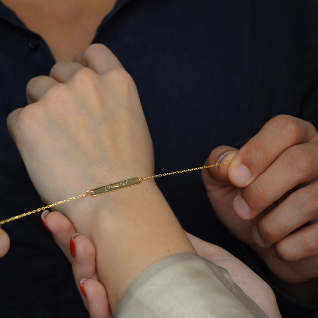 COUPLE GRAVUR BASIC BRACELET aus 925 Silber - Hochwertiger Schmuck - AURIME