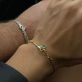 Partner Geburtsstein Seil Armbänder aus 925 Silber von Aurime, mit farbigen Geburtssteinen und geflochtenem Seildesign
