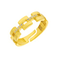 Silberring mit Zirkonia-Kette im Ring-Design, 925er Silber, von AURIME, detailreiche und elegante Schmuckstückaufnahme